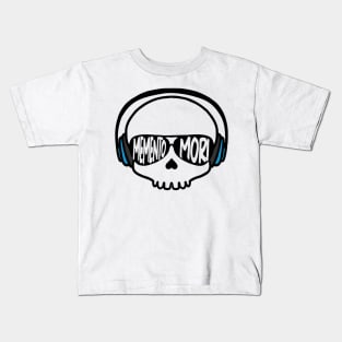 skull with headphones Kids T-Shirt